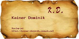 Kainer Dominik névjegykártya